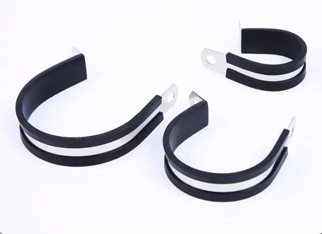 STAINLESS STEEL & RUBBER HOSE PIPE CABLE CLIPS 6 - 40mm