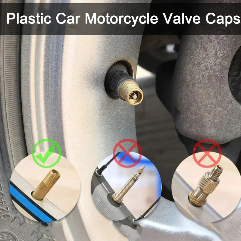 10 x BLACK PLASTIC TIRE VALVE DUST CAP