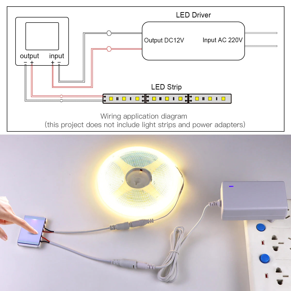 12V 5A LED HIDDEN MIRROR DIMMER LIGHT SWITCH BATHROOM