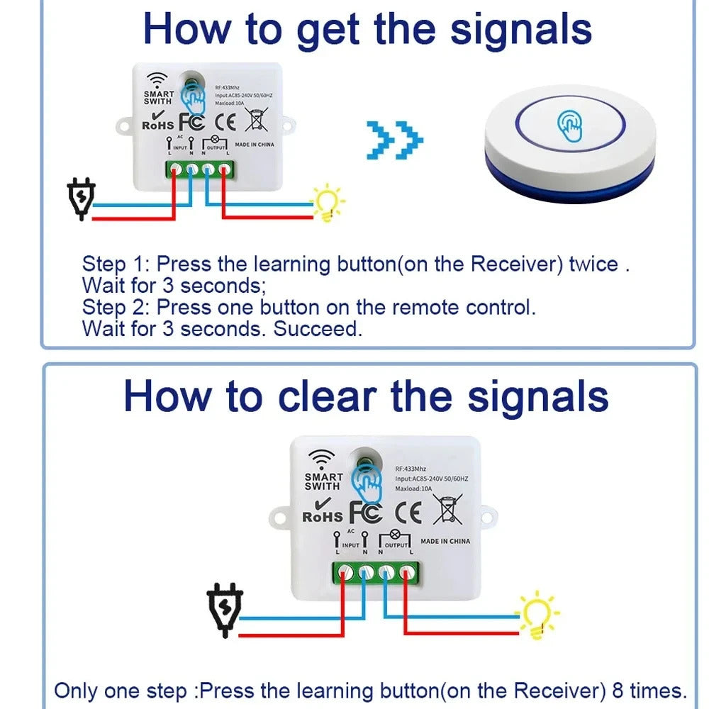 WIRELESS LIGHT SWITCH SET - 2 SWITCHES