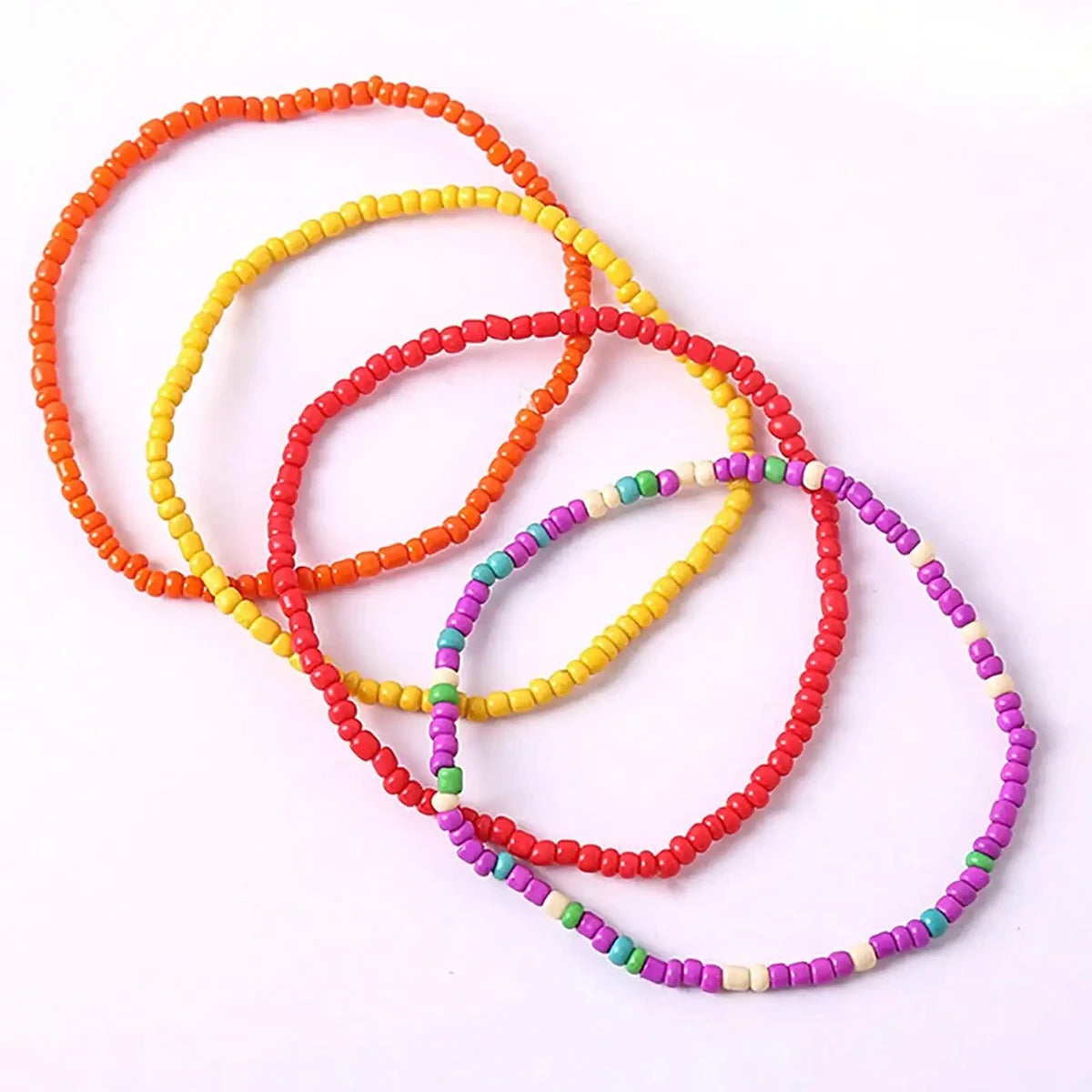 17 x BOHO BEADED BRACELET SET – COLOURFUL ELASTIC STACKABLE STRETCH BRACELETS 04