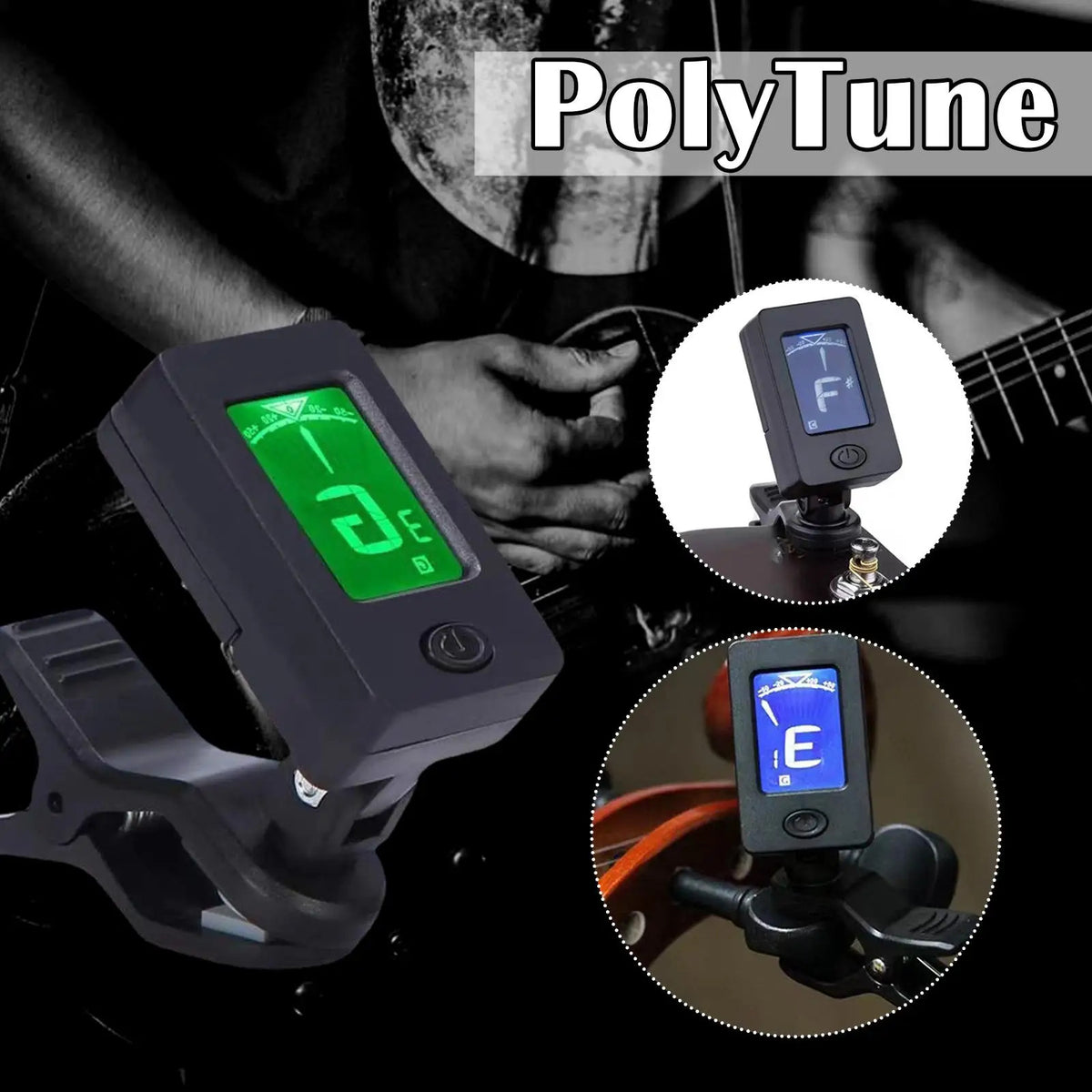 PROFESSIONAL CLIP ON 360 DEGREE ACOUSTIC GUITAR TUNER WITH LCD SCREEN