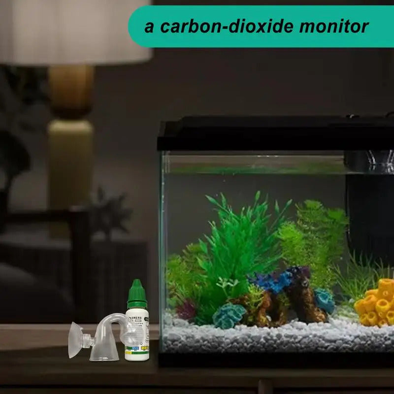 AQUARIUM CO2 INDICATOR SOLUTION 15ml & GLASS MONITOR