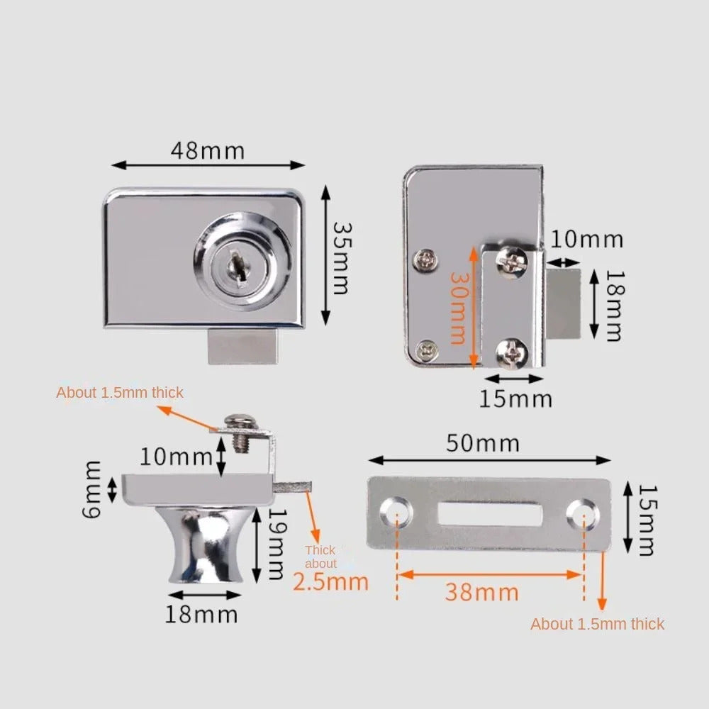 GLASS DOOR LOCK DOUBLE & SINGLE