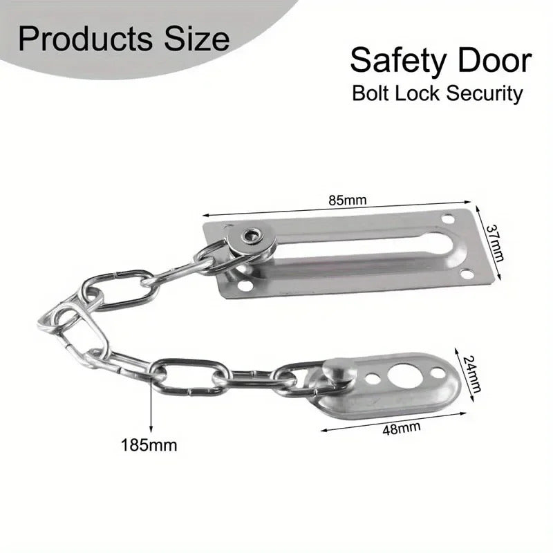 METAL SECURITY DOOR CHAIN LOCK SLIDING SAFETY GUARD LATCH HOME OFFICE
