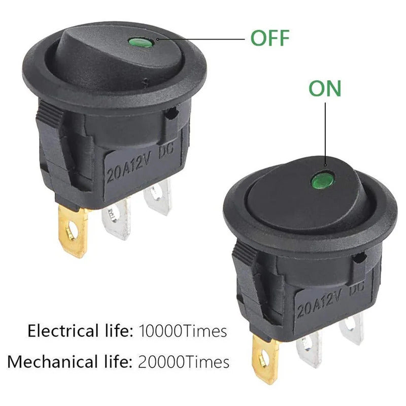 20 x ON OFF ROCKER SWITCH WITH LED