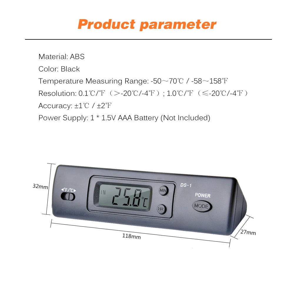 MINI DIGITAL THERMOMETER INDOOR & OUTDOOR PROBE