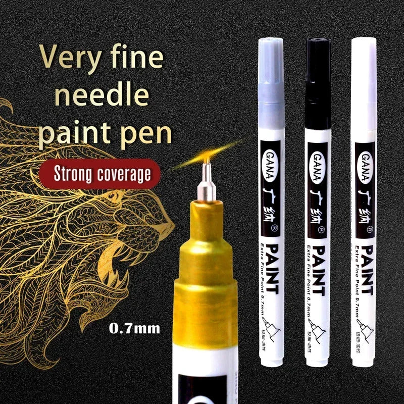 4 x PERMANENT MARKER PEN 0.7mm GOLD SILVER WHITE BLACK