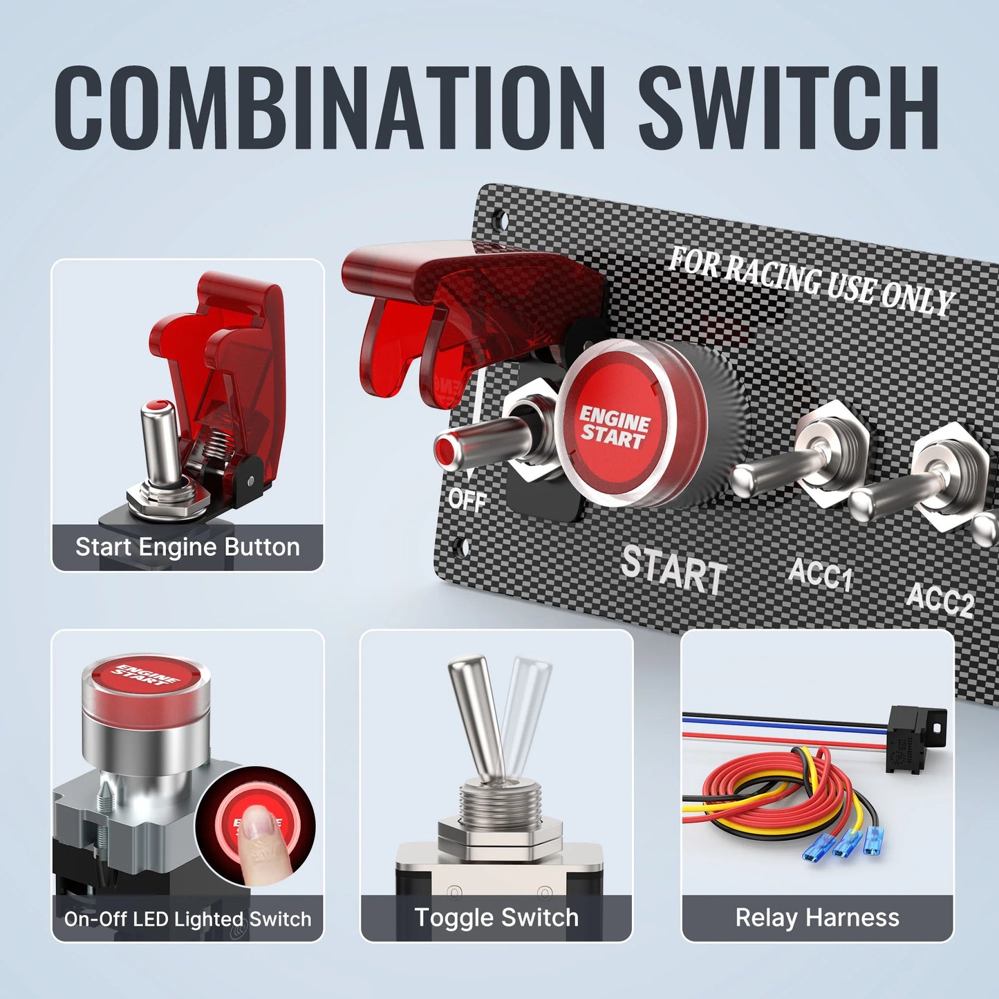 12v RACING CAR IGNITION SWITCH PANEL
