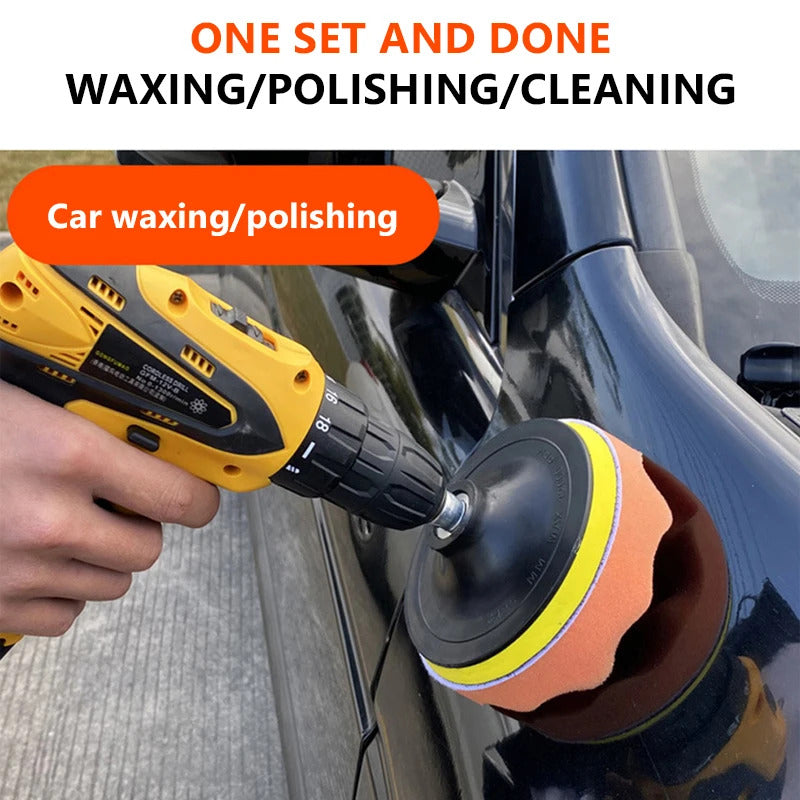6 PIECE CAR POLISHING / BUFFER SPONGE SET FOR DRILL