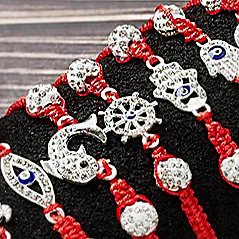 12 x MIXED EVIL EYE RED STRING BRACELETS – LUCK & PROTECTION CHARM 06
