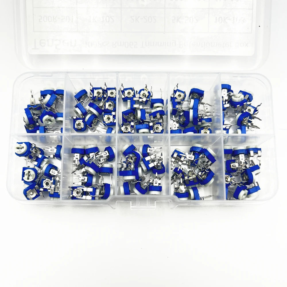 100 x RM065 CARBON FILM HORIZONTAL TRIMPOT POTENTIOMETER KIT