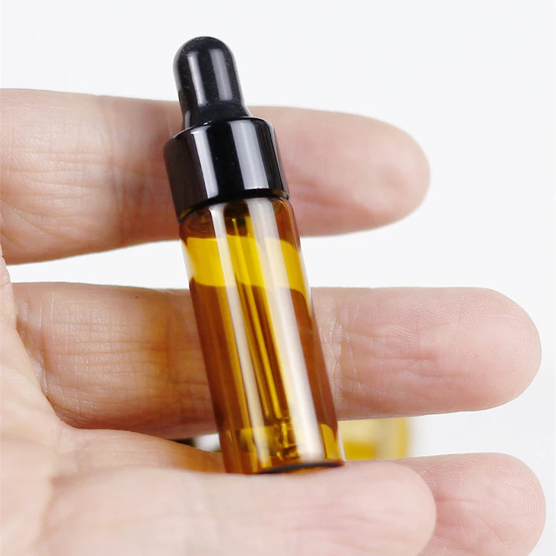 10 x 5ml AMBER GLASS DROPPER BOTTLES