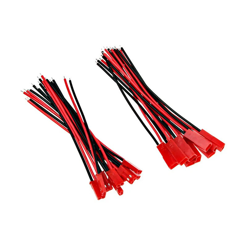 20 x MALE & FEMALE JST PLUG CABLE 2 PIN