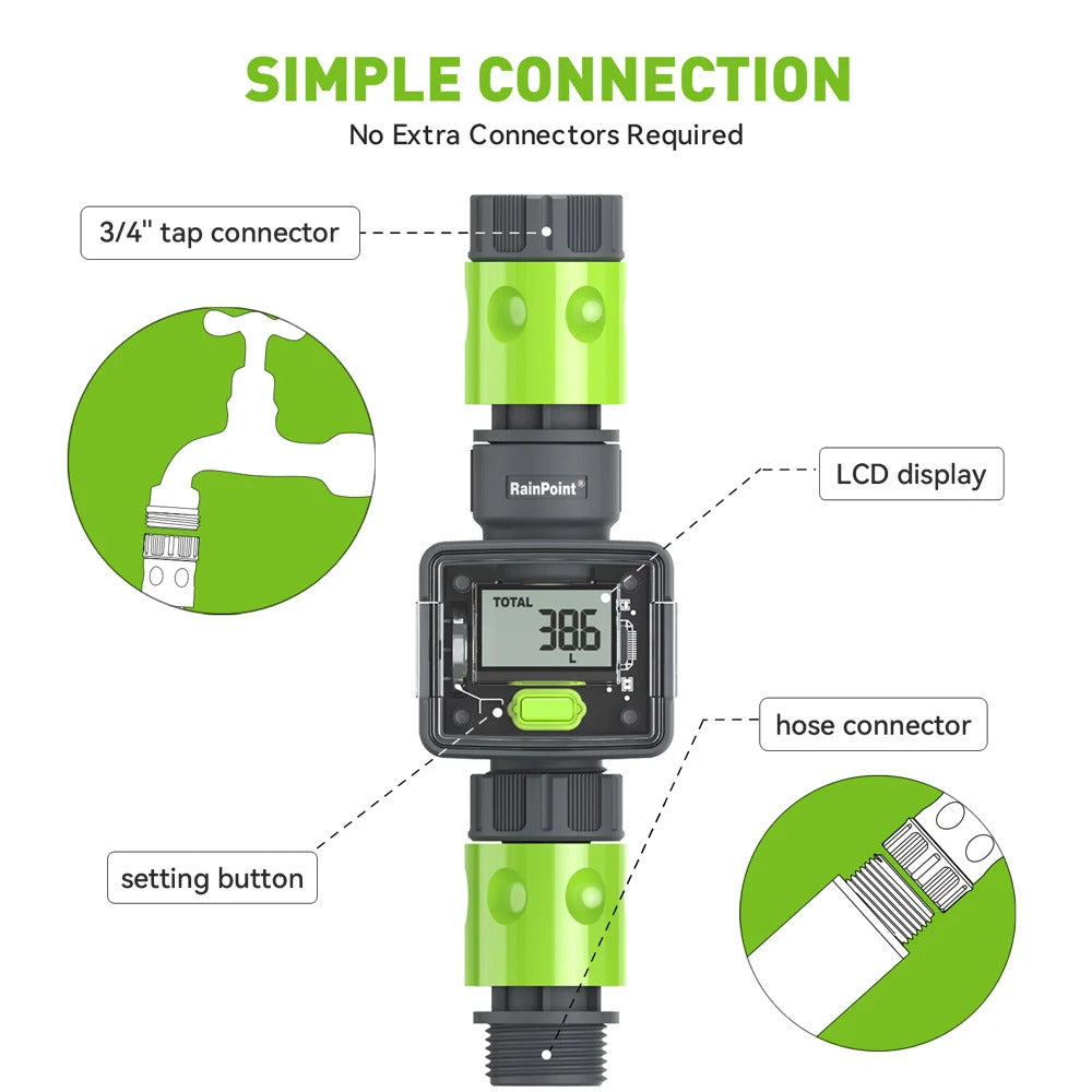 DIGITAL WATER FLOW METER - HOSE PIPE, POND, POOL