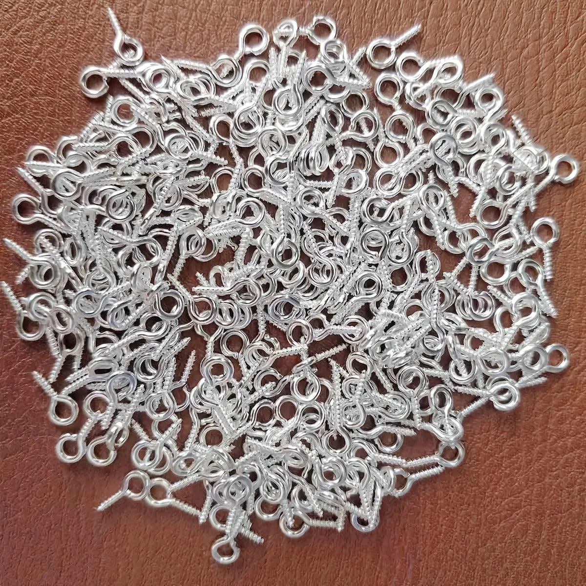 100 x MINI METAL EYE SCREW HOOKS 8 x 4MM