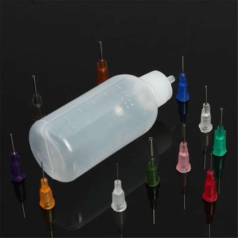 50ml TRANSPARENT GLUE BOTTLE WITH NEEDLE TIPS