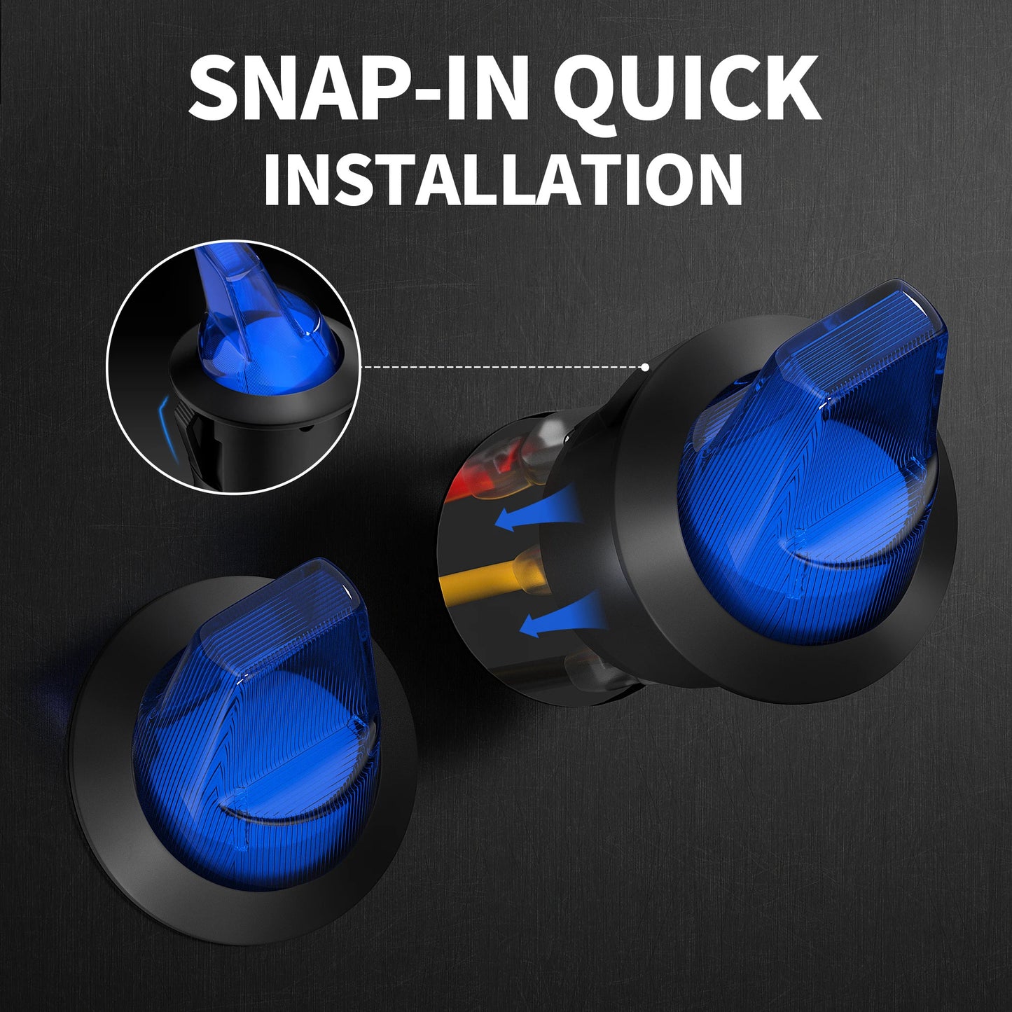 4 x LED TOGGLE ROCKER SWITCH 12V 20A