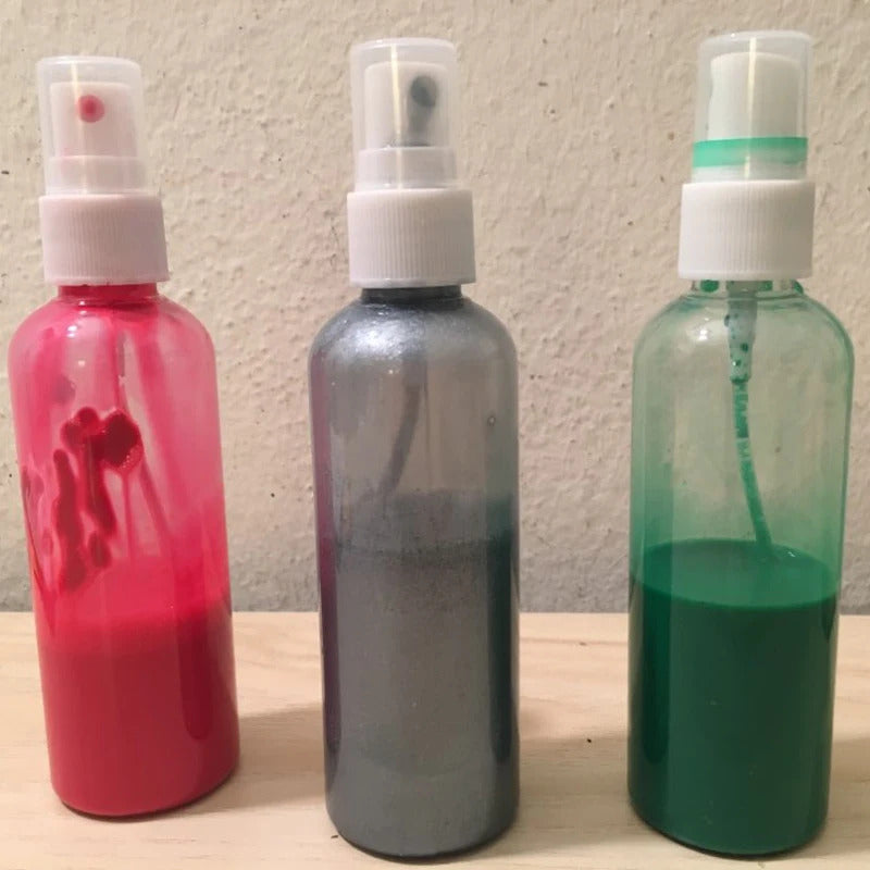 10 x 100ml CLEAR PLASTIC SPRAY BOTTLES WITH CAPS