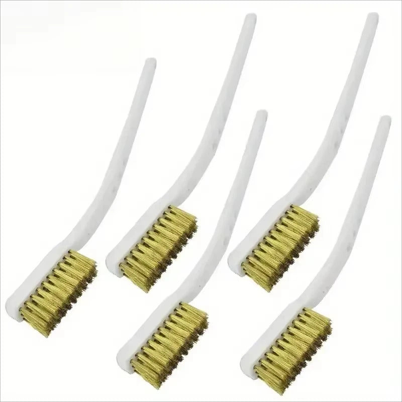 5 x BRASS WIRE MINI CLEANING BRUSH RUST PAINT REMOVAL METAL POLISHING