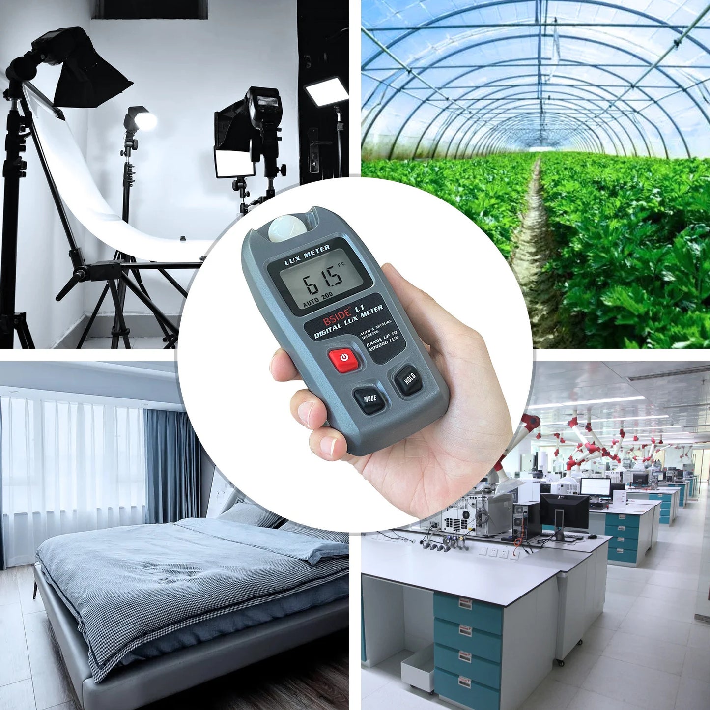 HANDHELD DIGITAL LUX METER 0-200,000 LUX