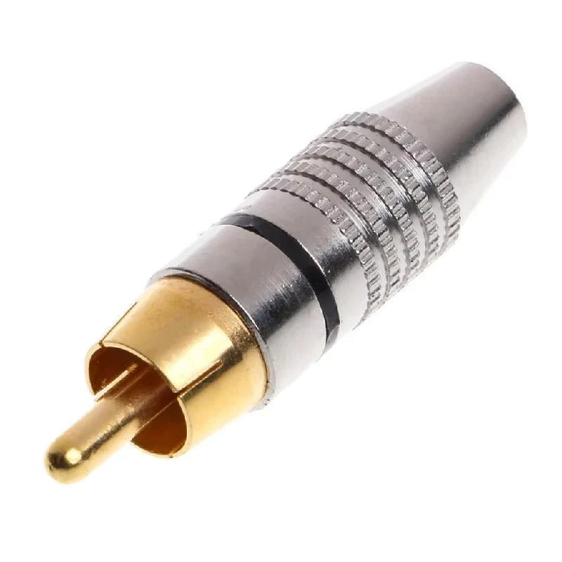10 x METAL MALE RCA PLUGS