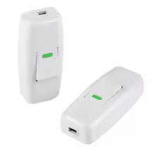5 x WHITE INLINE CABLE LIGHT SWITCH 250V 10A