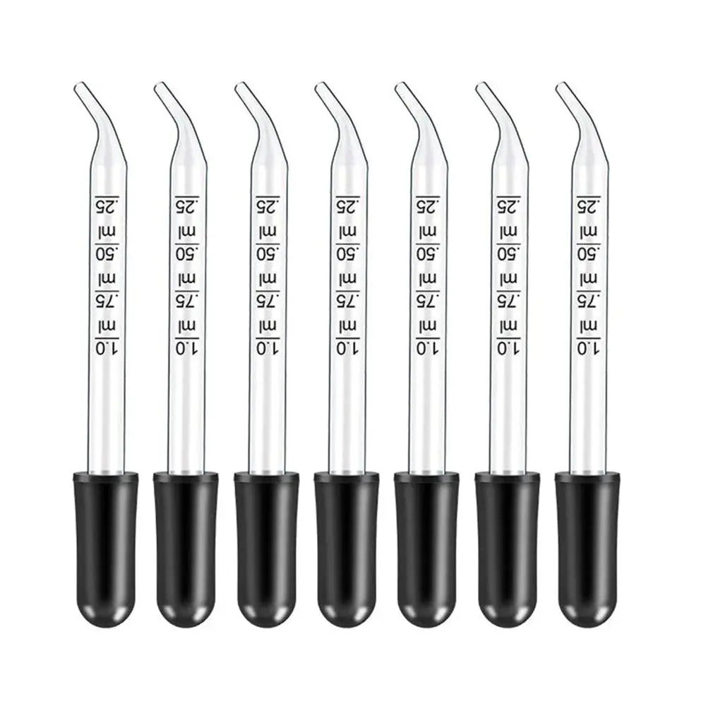 7 x 1ml GLASS DROPPER PIPETTE - STRAIGHT & ELBOW