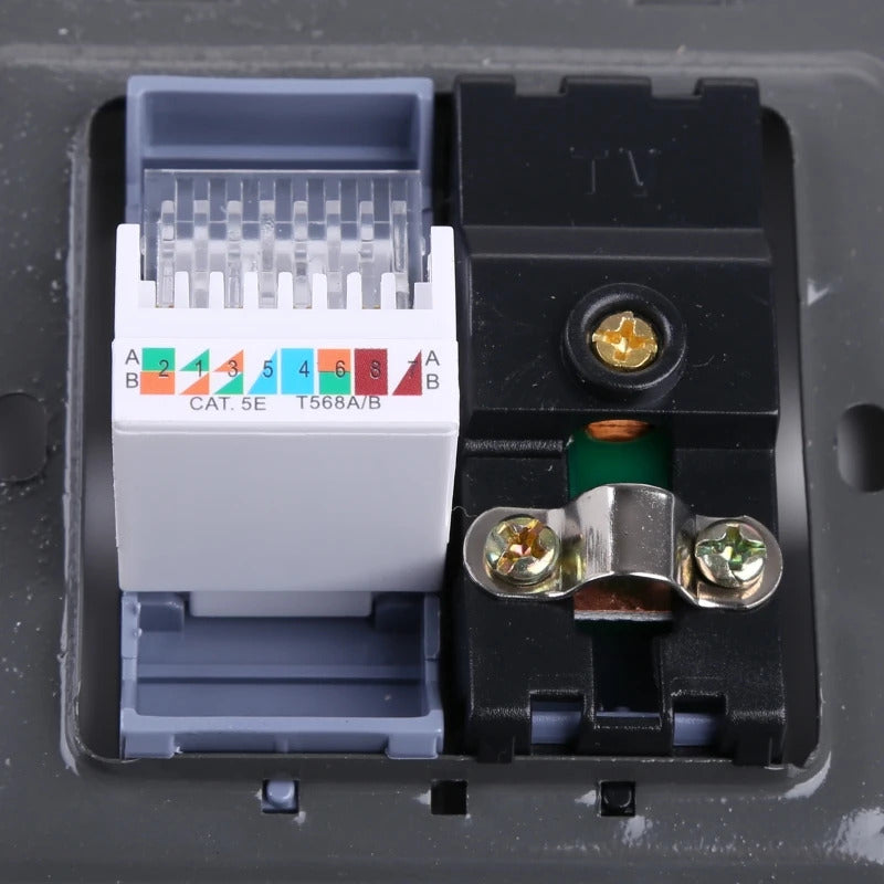 RJ45 & TV CONNECTION FACEPLATE NETWORK