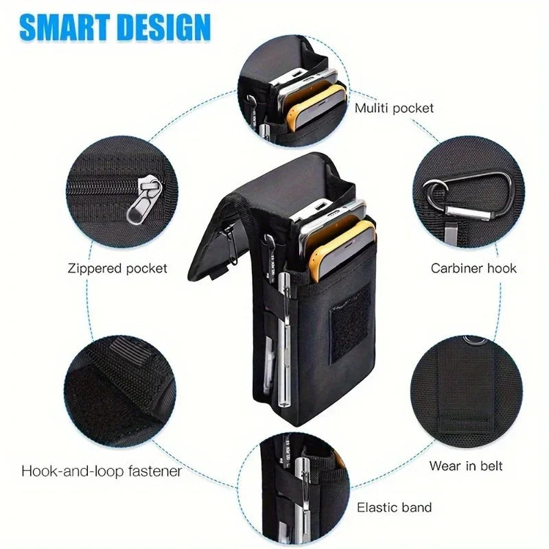 6.3 INCH MOBILE PHONE BAG BELT POUCH NYLON CASE HOLDER FOR IPHONE 16 15 OUTDOOR