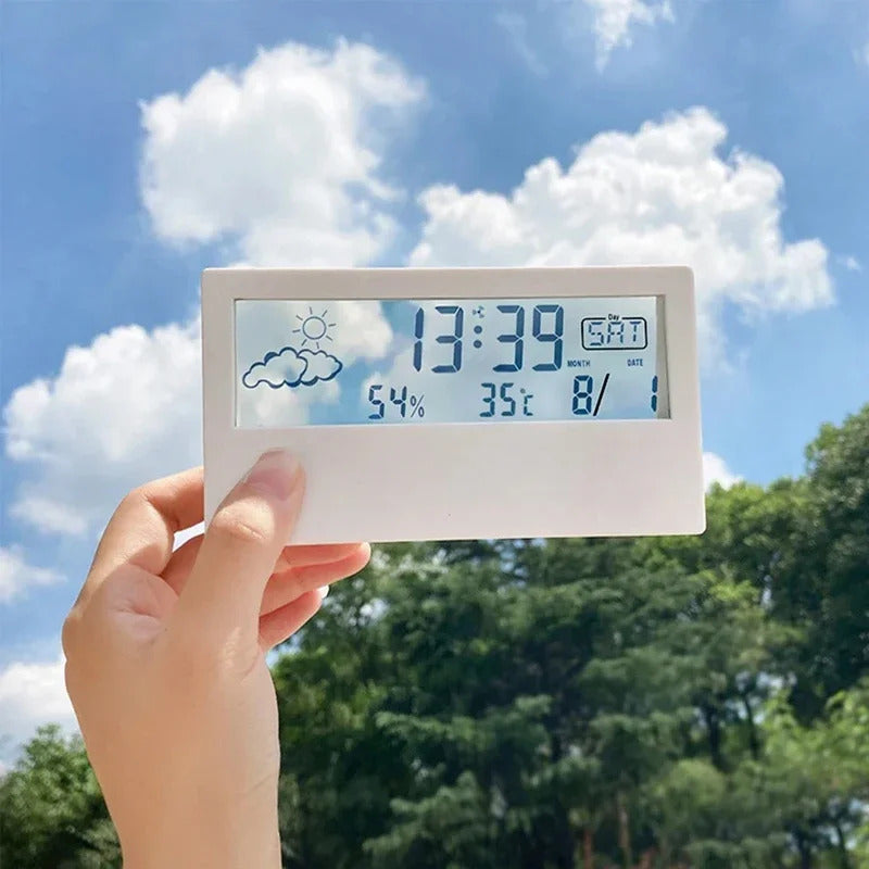 LED THERMOMETER ALARM CLOCK HYGROMETER STATION