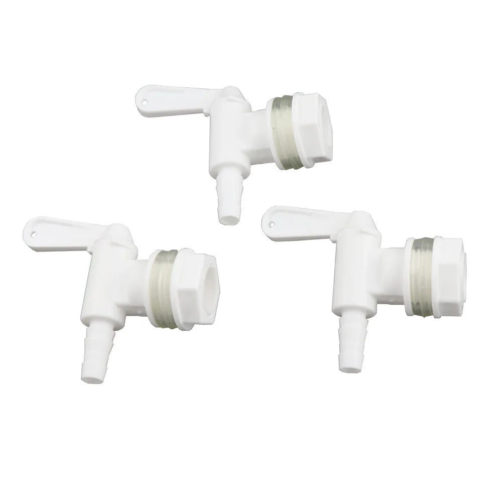 3 x WHITE PLASTIC BREWING BUCKET TAP