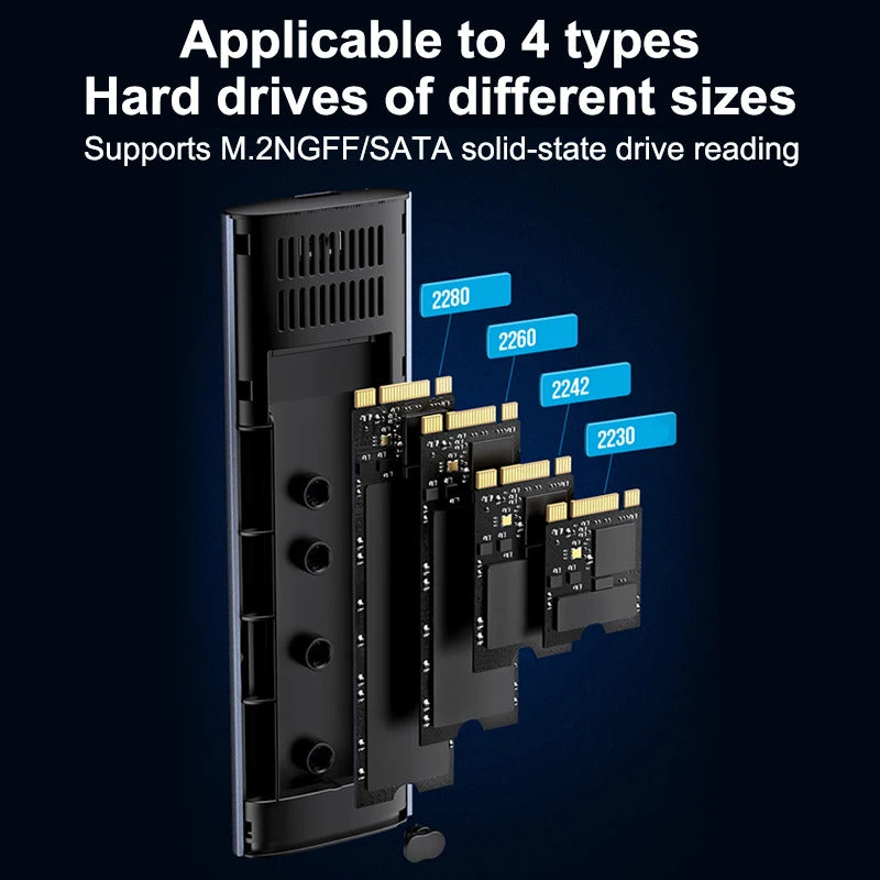 PORTABLE M.2 SSD ENCLOSURE CASE NGFF SATA USB HARD DRIVE