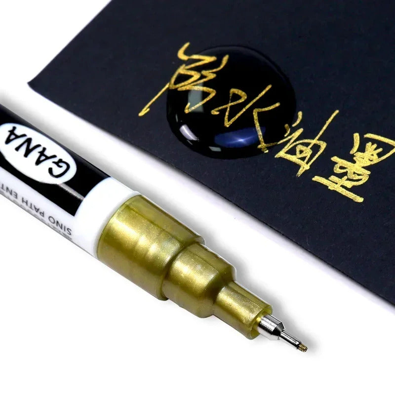 4 x PERMANENT MARKER PEN 0.7mm GOLD SILVER WHITE BLACK