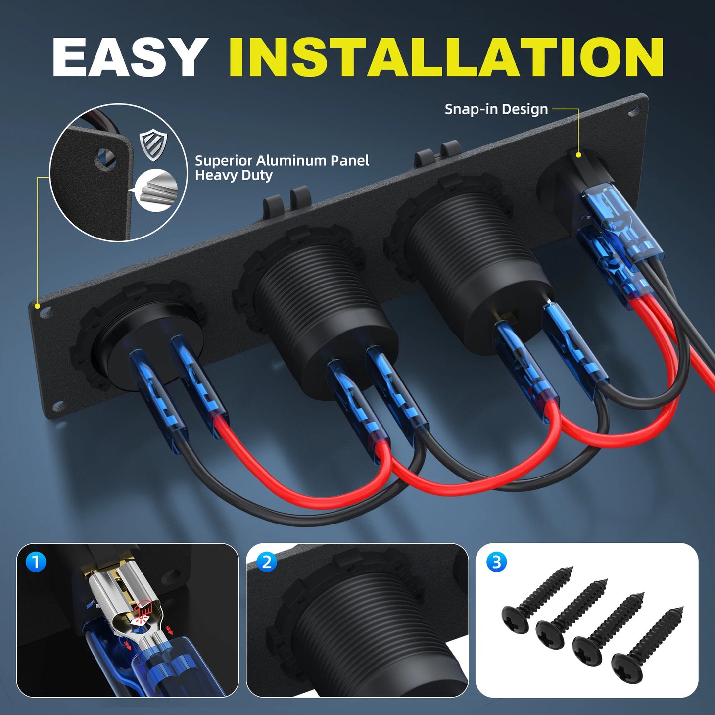 4 in 1 CAR CHARGER SOCKET PANEL VOLTMETER SWITCH