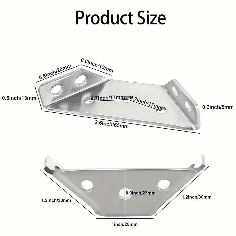 10 x METAL CORNER BRACE BRACKETS 90 DEGREE ANGLE JOINT FIXING 40 SCREWS