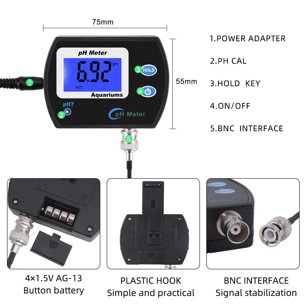 AQUARIUM PH METER WITH PROBE