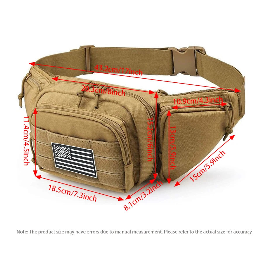 TACTICAL CROSSBODY WAIST BAG RUNNING CYCLING SPORTS BELT POUCH PHONE KEY HOLDER