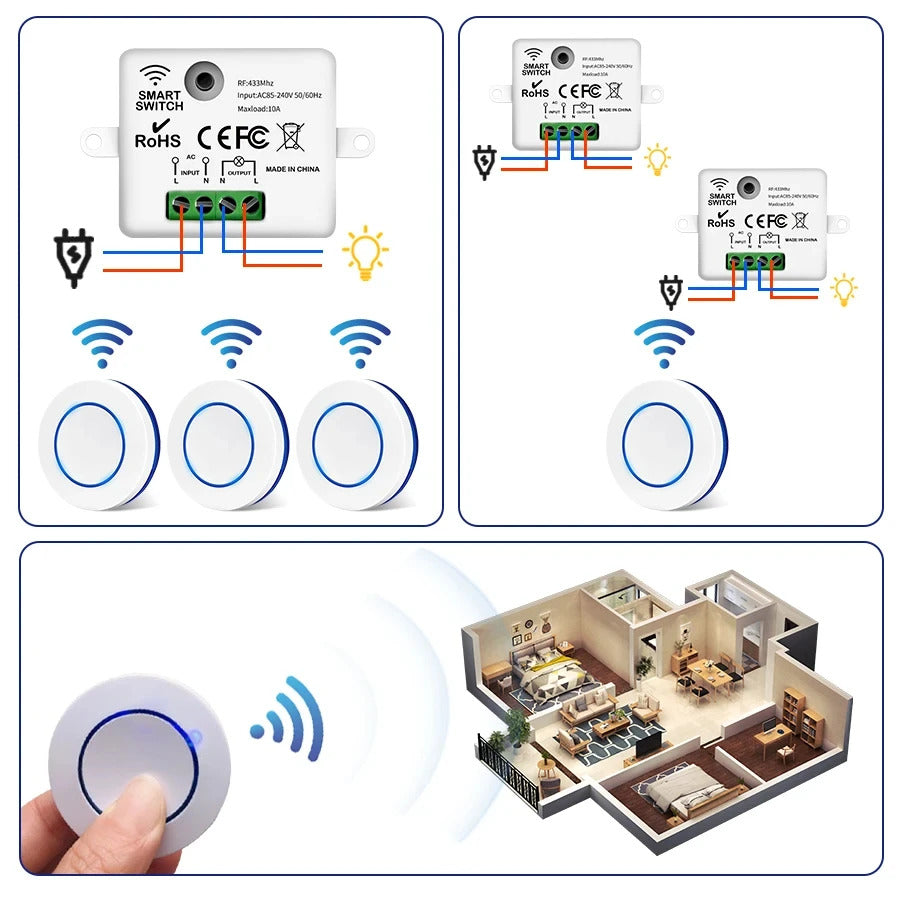 WIRELESS LIGHT SWITCH SET - 2 SWITCHES