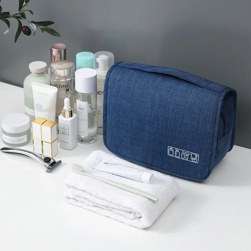 PORTABLE TOILETRY WASH BAG BLACK GREY BLUE