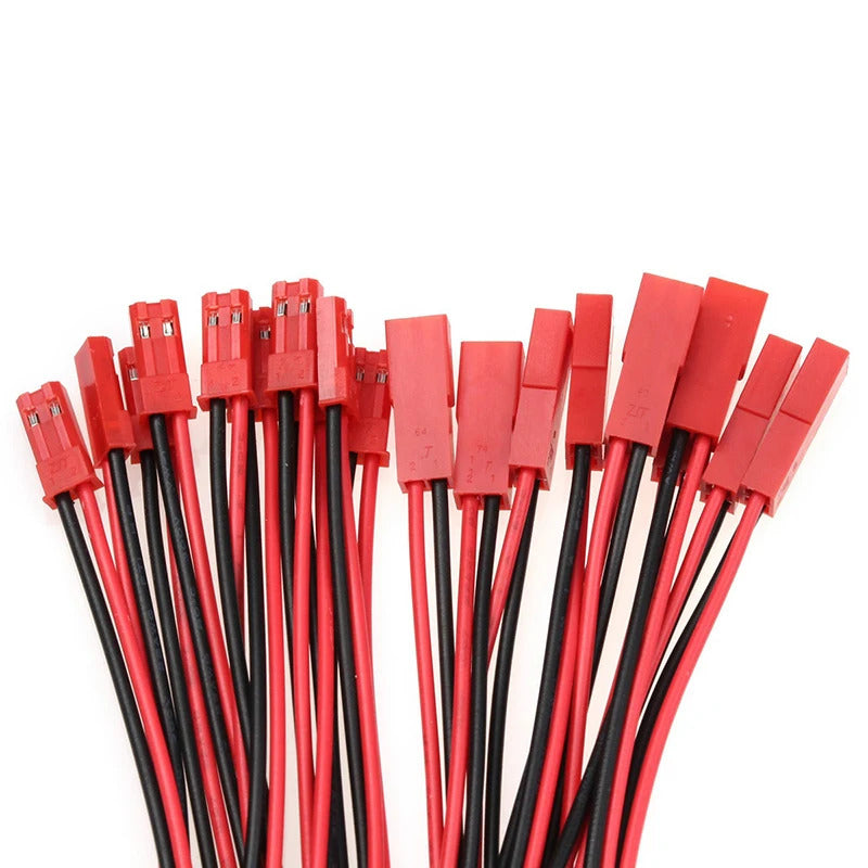 20 x MALE & FEMALE JST PLUG CABLE 2 PIN