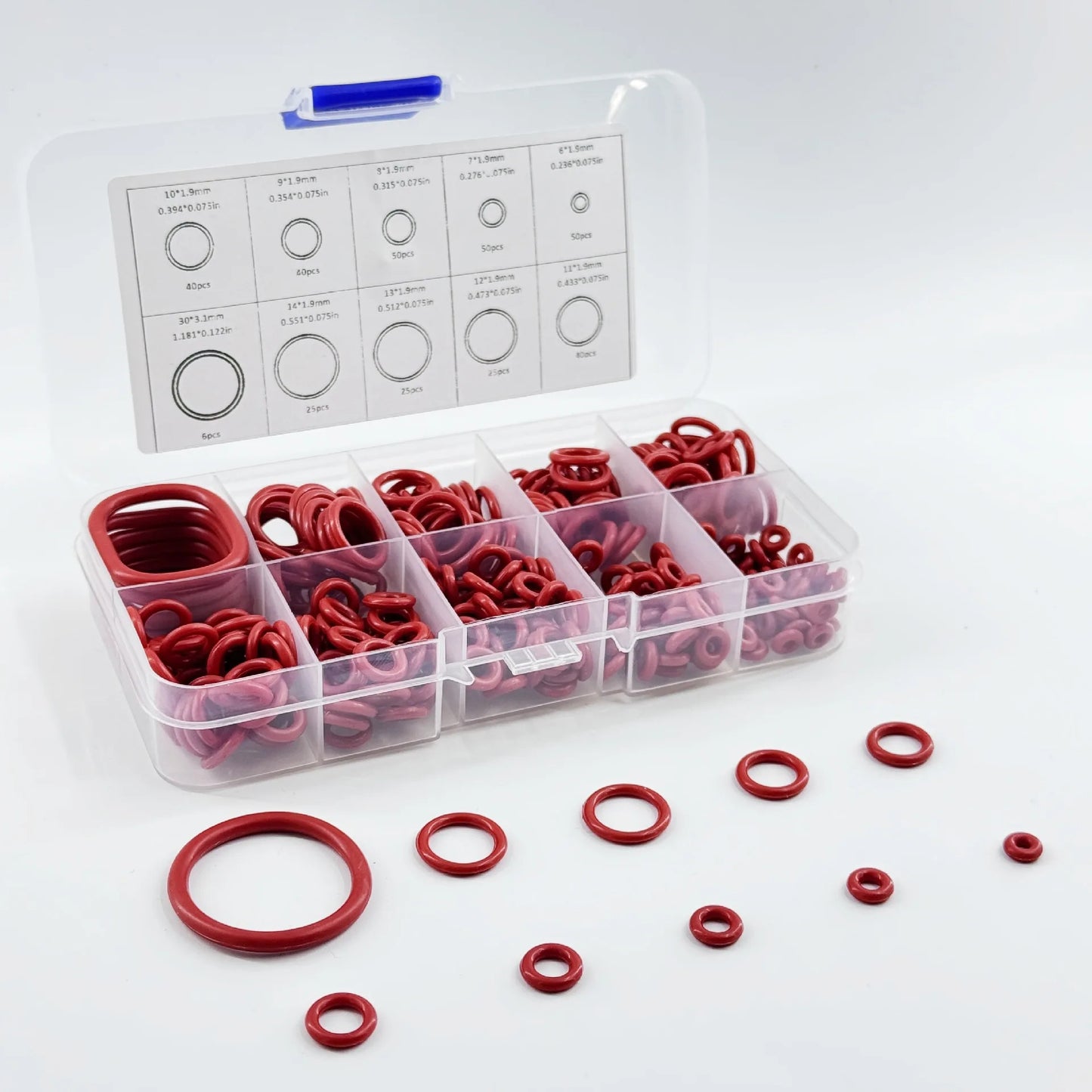 351 x SILICONE O-RING SET - 10 SIZES