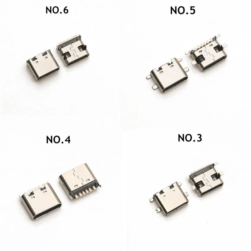 100 x TYPE C USB CHARGING DOCK CONNECTORS PCB MIX 10 TYPES