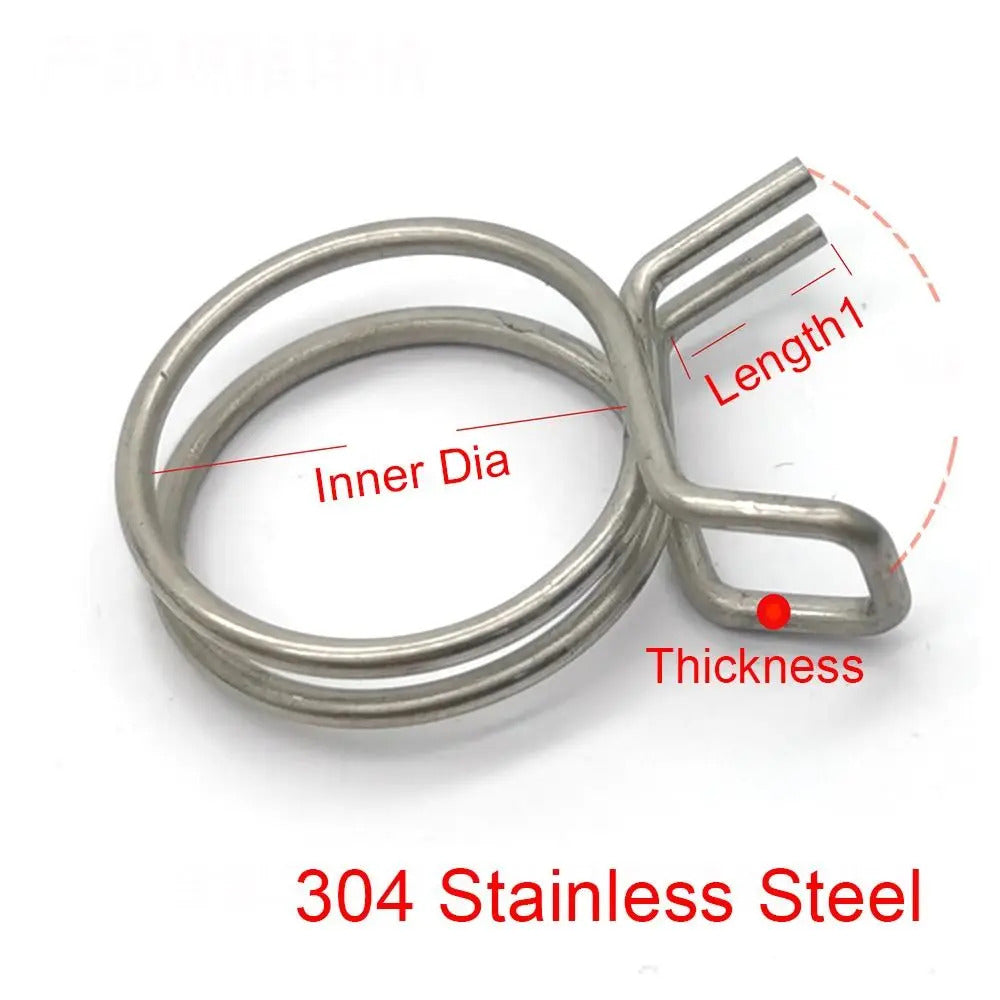 10 x SPRING HOSE CLAMPS 5mm - 30mm STAINLESS STEEL