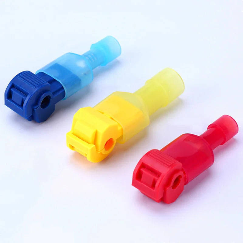 20 PAIRS QUICK SPLICE & SPADE WIRE CONNECTORS T TYPE CRIMP TERMINALS BLUE RED YELLOW