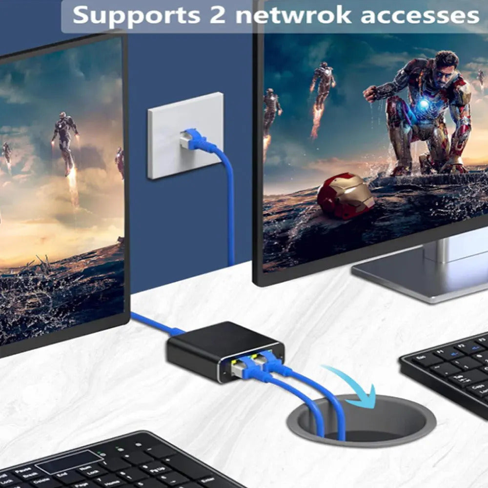 2 WAY RJ45 SPLITTER SWITCH 1000MBPS
