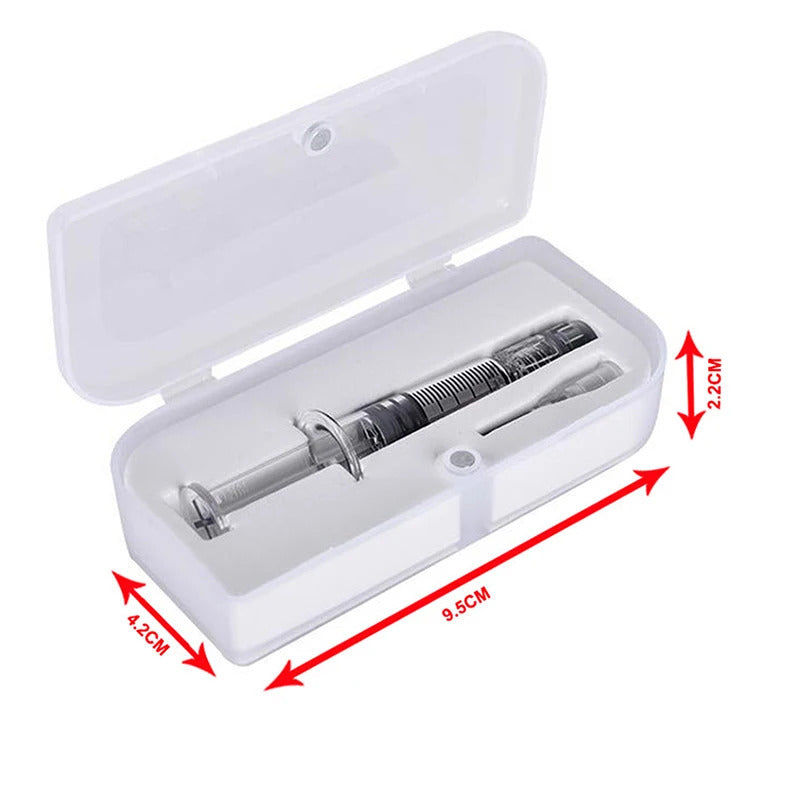 1ml REUSABLE GLASS SYRINGE & DISPENSING NEEDLE IN CASE