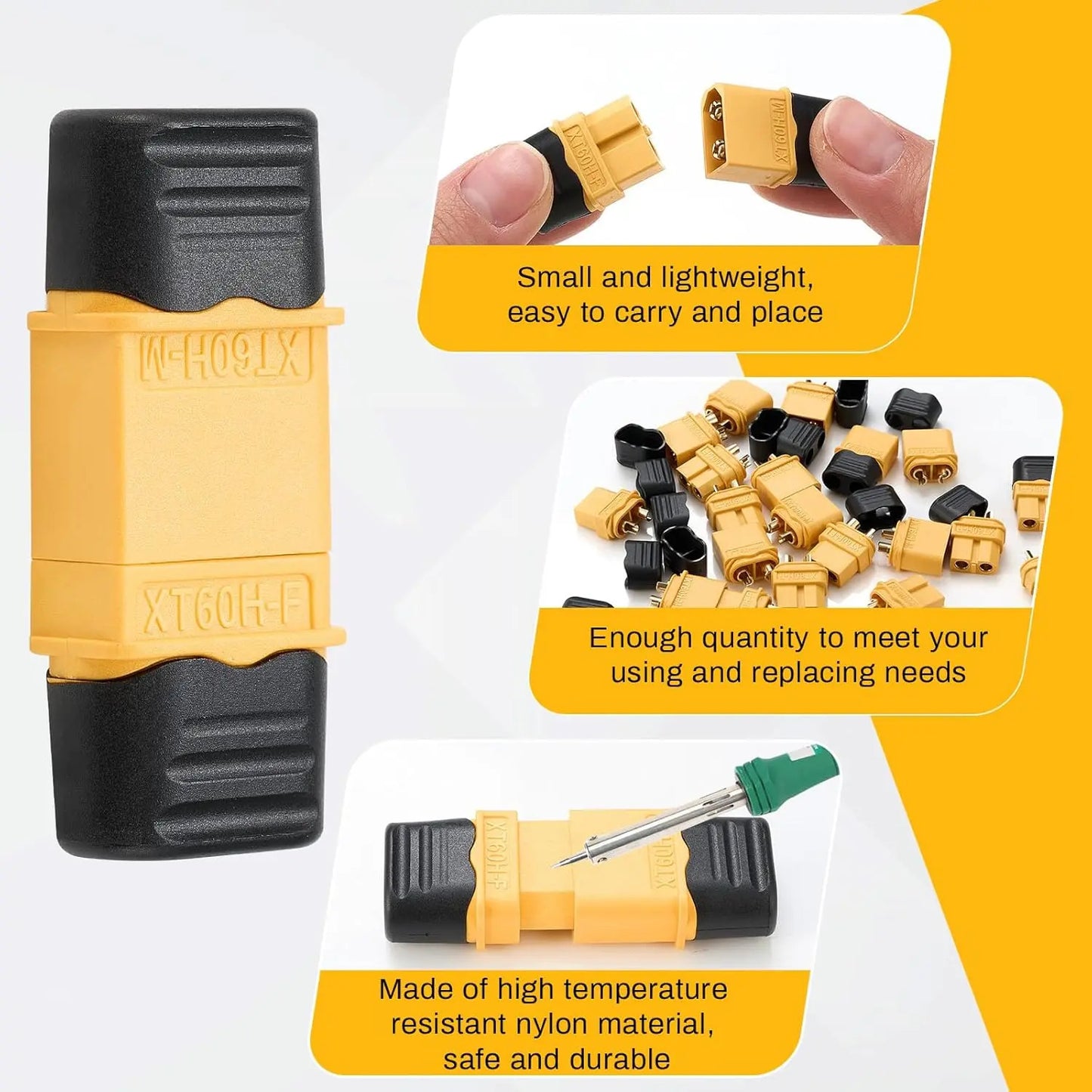 10 x PAIRS XT60H BULLET CONNECTORS WITH SHEATH