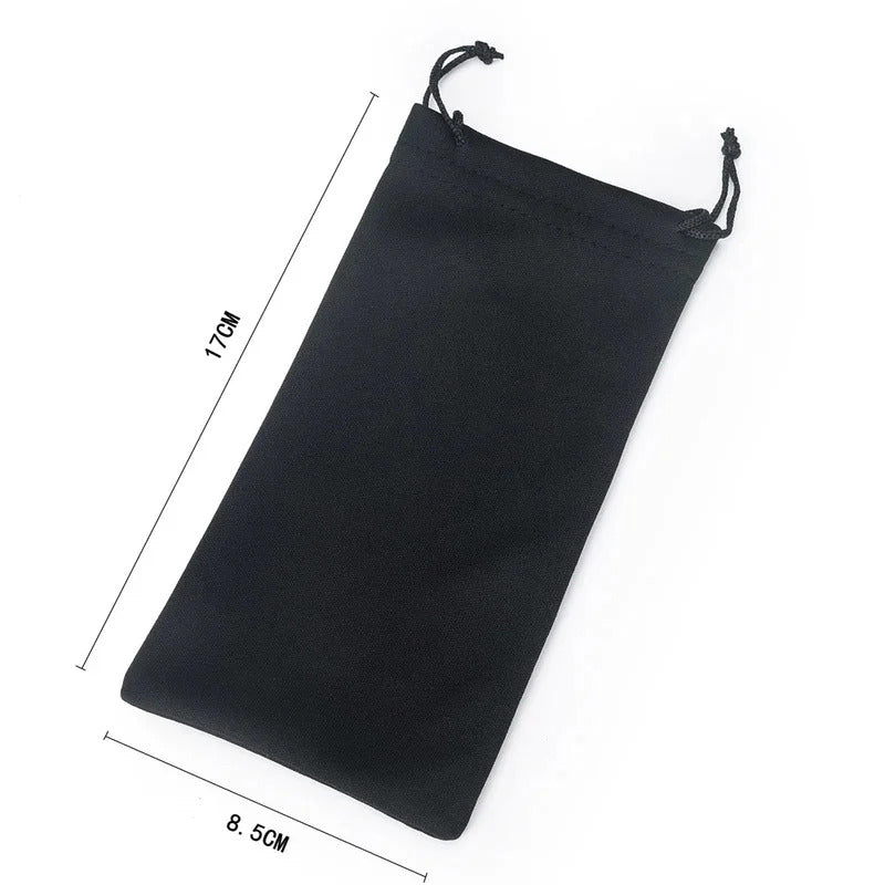 20 x BLACK MICROFIBRE SUNGLASSES READING GLASSES PHONE POUCH BAGS 17 x 8.5CM