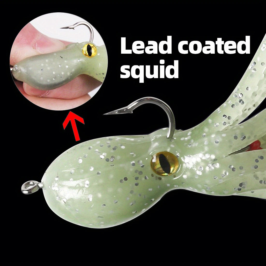 3 x SQUID FISHING LURES 11.5cm 22g SINKING BAIT